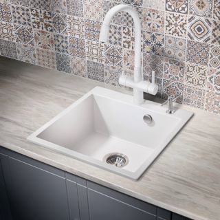 Смеситель для кухни Milacio Ultra MCU.560.WH под фильтр с краном для питьевой воды и гибким изливом белый